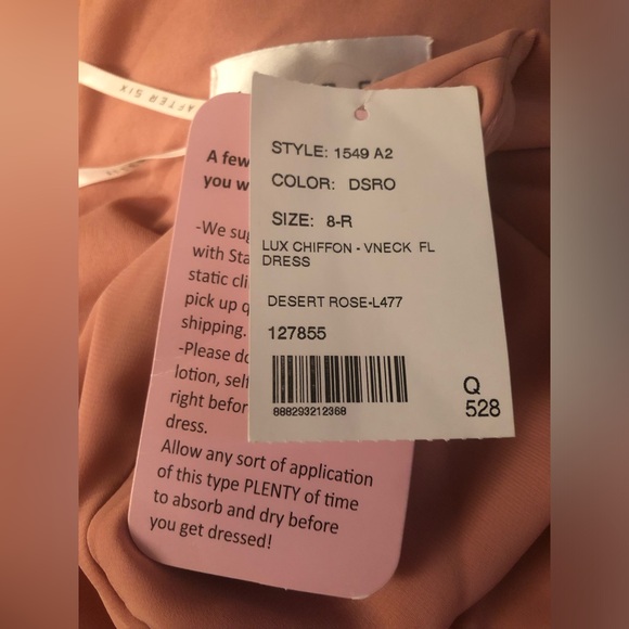 New After Six Women's Deep V-Neck Chiffon Maxi Dress Size 8R - Picture 5 of 5